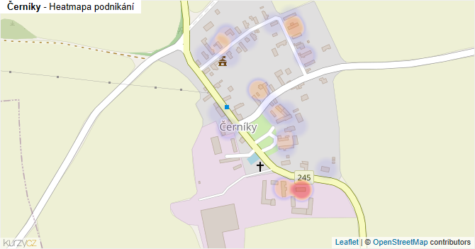 Černíky - mapa podnikání