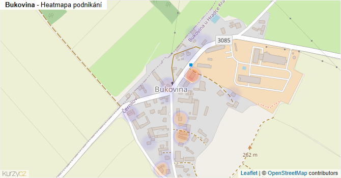 Bukovina - mapa podnikání