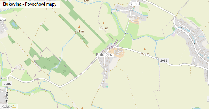 Bukovina - záplavové mapy stoleté vody