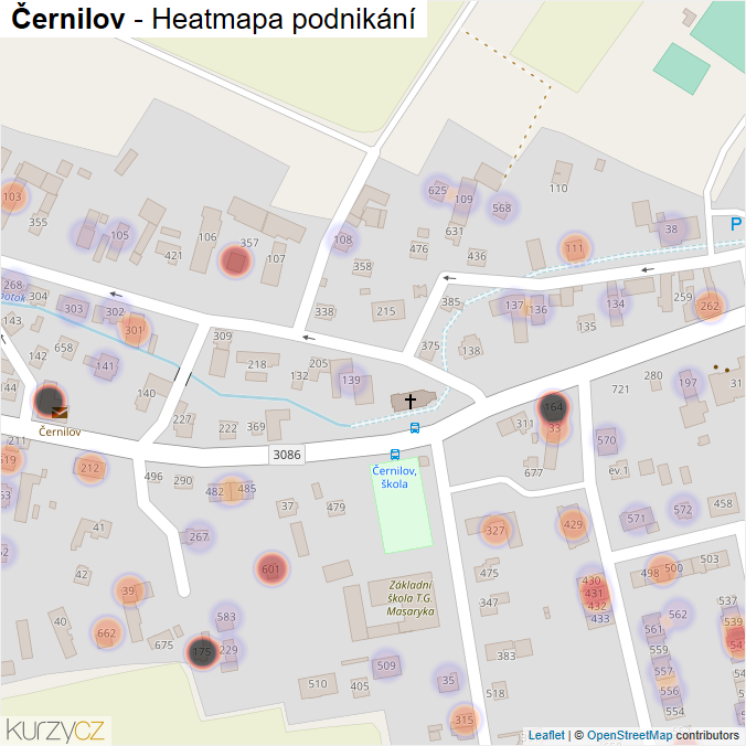 Mapa Černilov - Firmy v části obce.