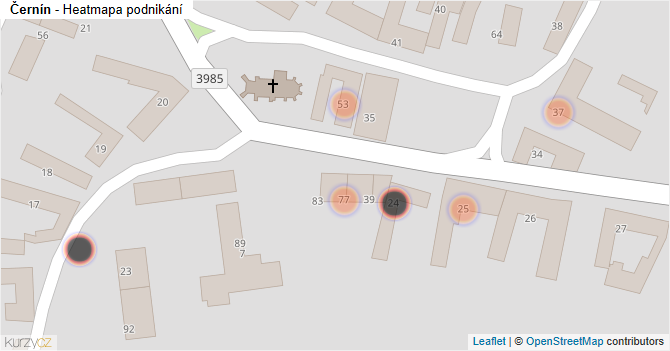 Černín - mapa podnikání