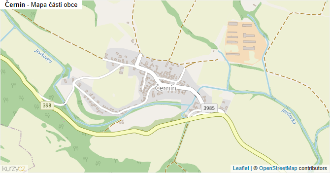 Černín - mapa části obce