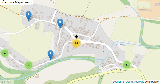 Černín - mapa firem