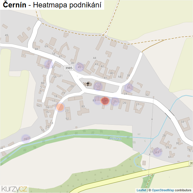 Mapa Černín - Firmy v části obce.