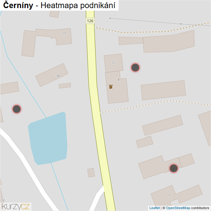 Mapa Černíny - Firmy v obci.