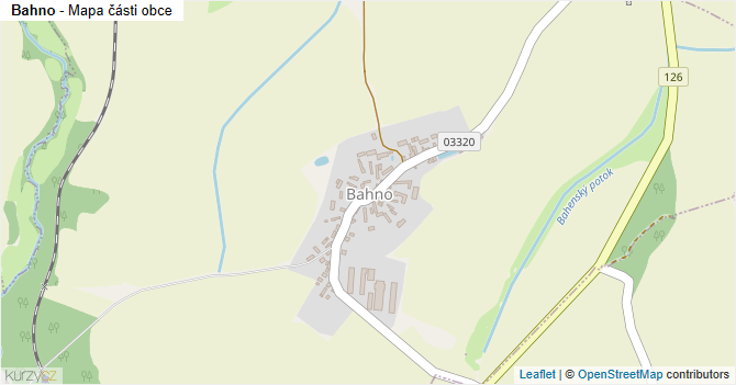 Bahno - mapa části obce