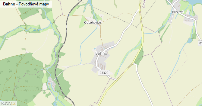 Bahno - záplavové mapy stoleté vody
