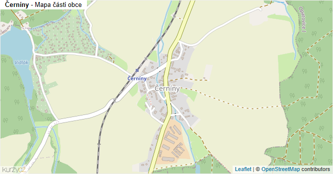 Černíny - mapa části obce