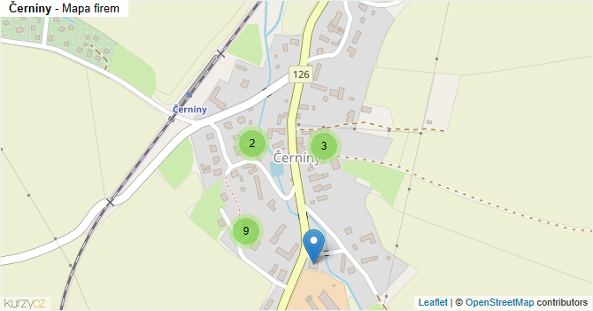 Černíny - mapa firem