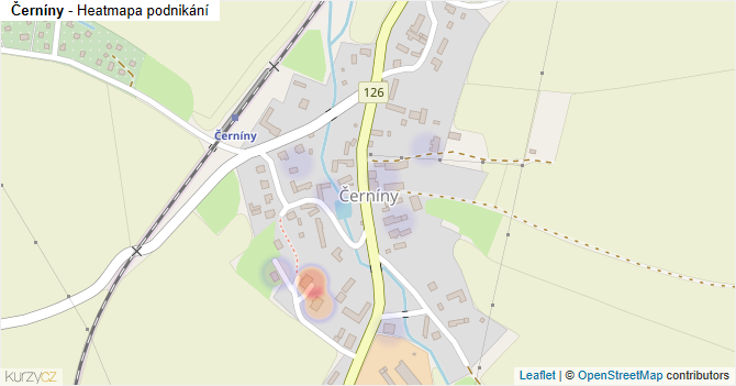 Černíny - mapa podnikání
