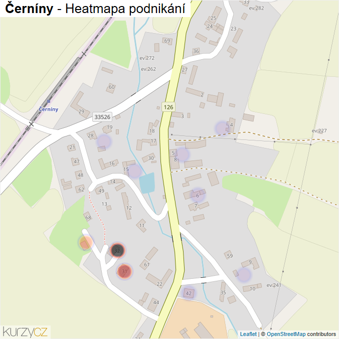 Mapa Černíny - Firmy v části obce.