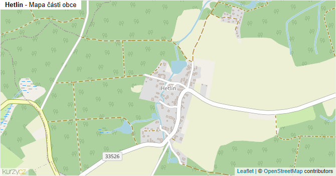 Hetlín - mapa části obce