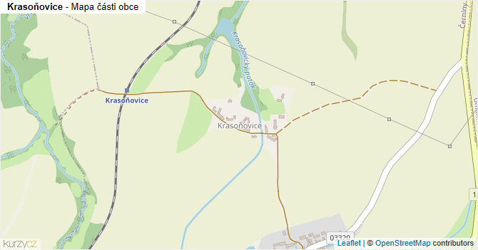 Krasoňovice - mapa části obce