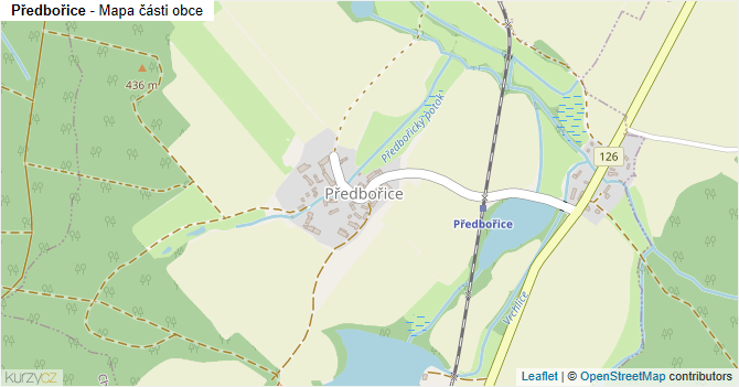 Předbořice - mapa části obce