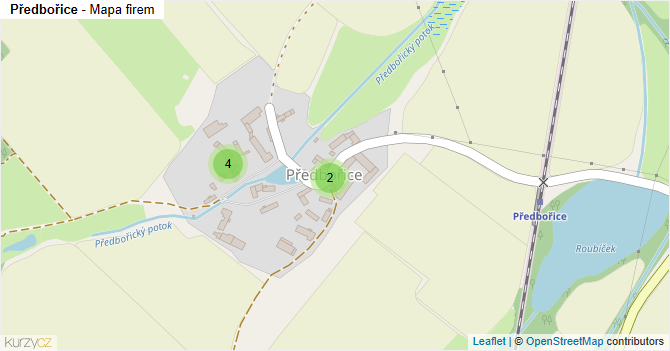 Předbořice - mapa firem