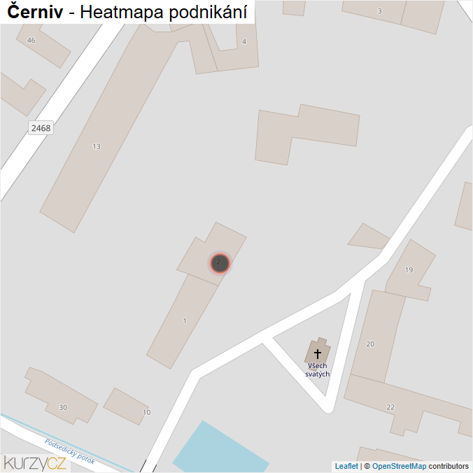 Mapa Černiv - Firmy v obci.