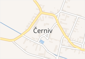 Černiv v obci Černiv - mapa části obce