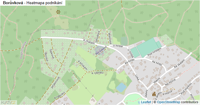 Borůvková - mapa podnikání