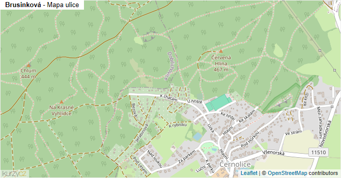 Brusinková - mapa ulice