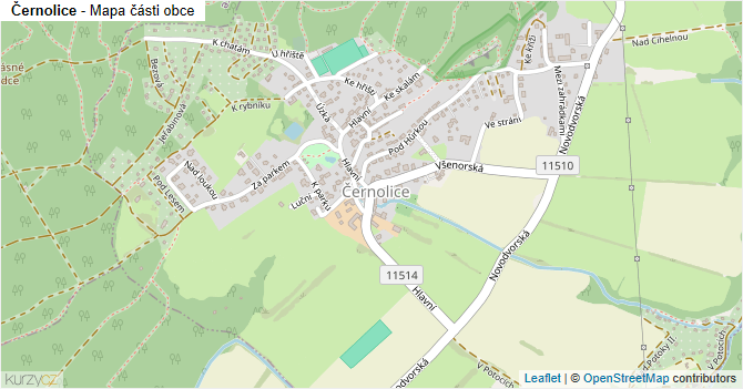 Černolice - mapa části obce