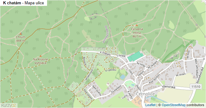 K chatám - mapa ulice