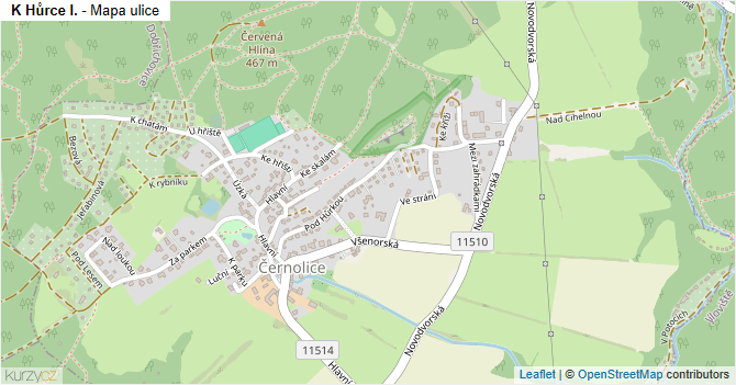 K Hůrce I. - mapa ulice