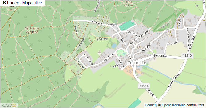 K Louce - mapa ulice