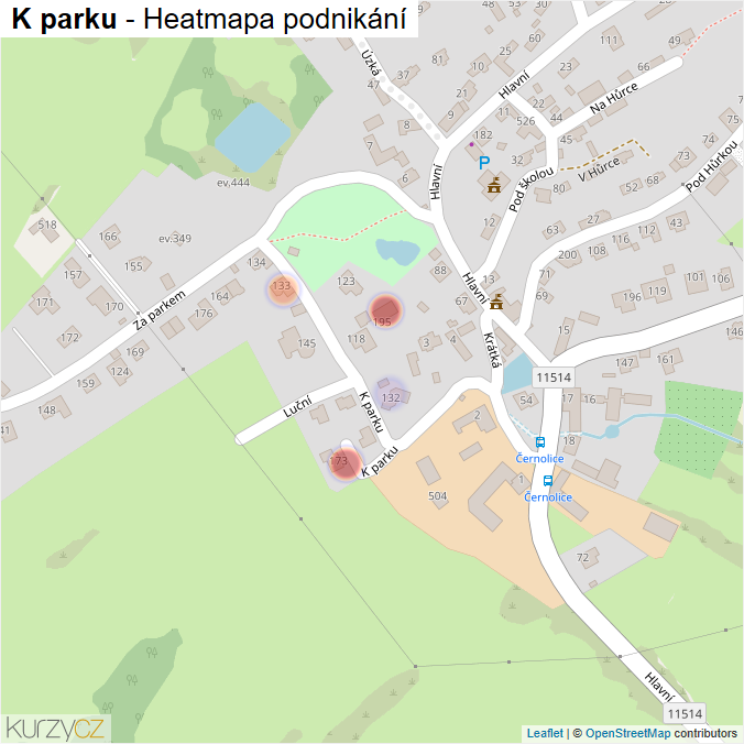 Mapa K parku - Firmy v ulici.