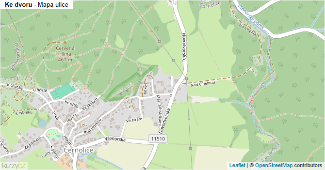 Ke dvoru - mapa ulice