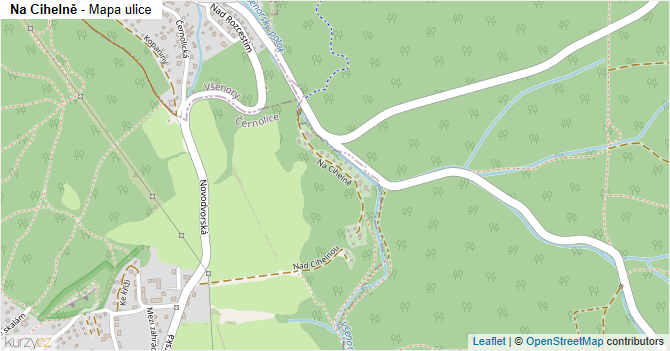 Na Cihelně - mapa ulice