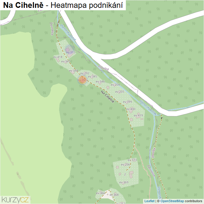 Mapa Na Cihelně - Firmy v ulici.