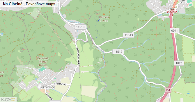 Na Cihelně - záplavové mapy stoleté vody
