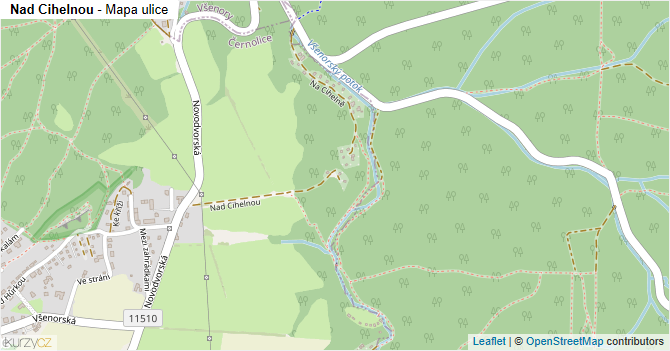 Nad Cihelnou - mapa ulice