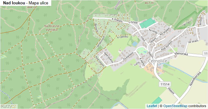 Nad loukou - mapa ulice