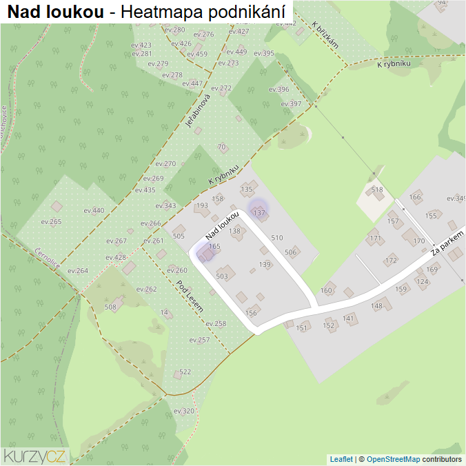 Mapa Nad loukou - Firmy v ulici.