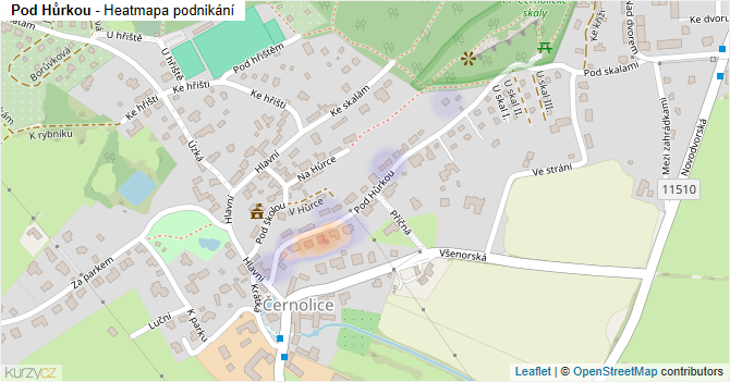 Pod Hůrkou - mapa podnikání