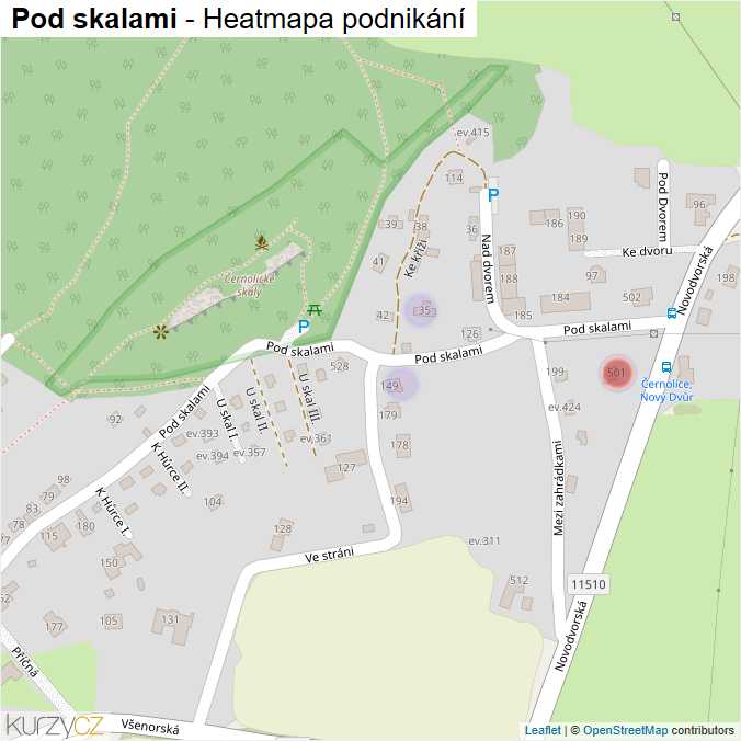 Mapa Pod skalami - Firmy v ulici.