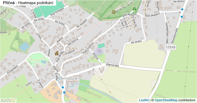 Příčná - mapa podnikání