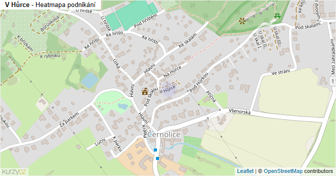 V Hůrce - mapa podnikání