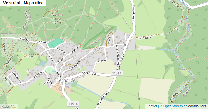 Ve stráni - mapa ulice