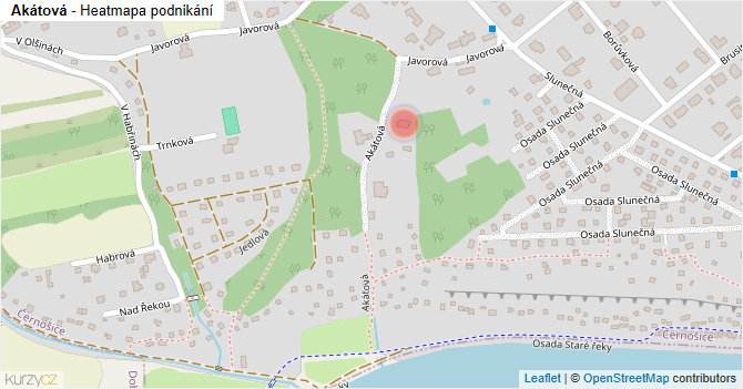 Akátová - mapa podnikání