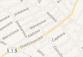 Alešova v obci Černošice - mapa ulice