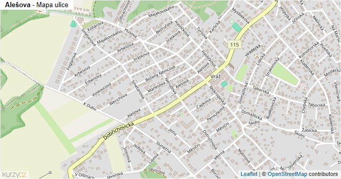 Alešova - mapa ulice