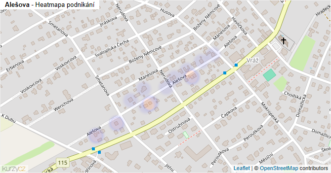 Alešova - mapa podnikání