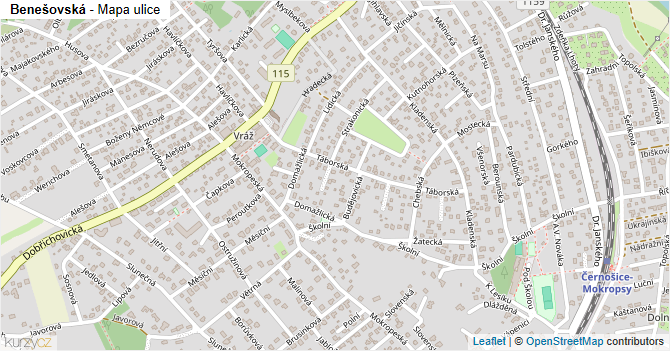 Benešovská - mapa ulice