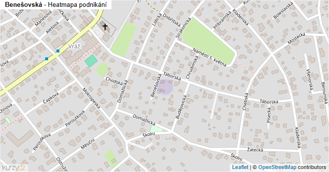 Benešovská - mapa podnikání