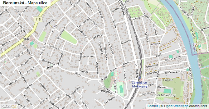 Berounská - mapa ulice