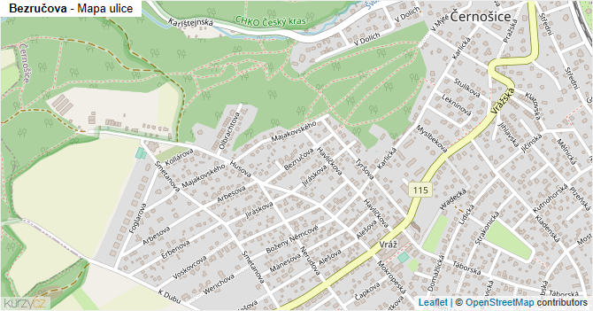 Bezručova - mapa ulice