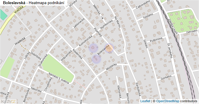 Boleslavská - mapa podnikání