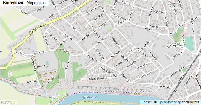 Borůvková - mapa ulice